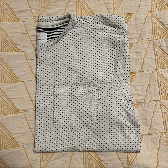 ⭐️MUST GO free ship! Peter Werth Men’s Bridger Tee - Textured White + Navy Small - Picture 3 of 13